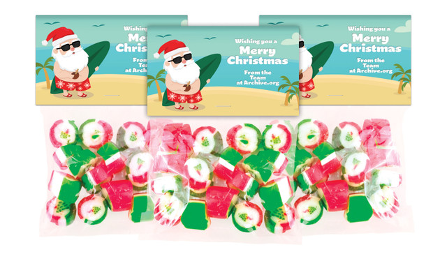 Beach Santa Festive Rock Candy Bags