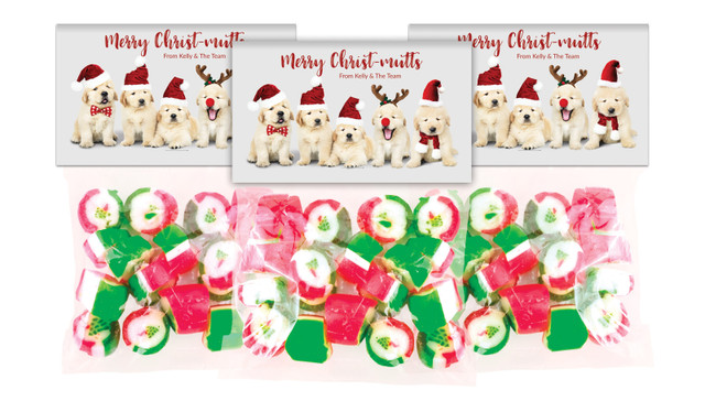 Gorgeous Puppies Festive Rock Candy Bags