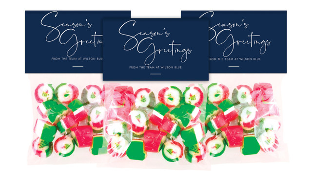 Navy Festive Rock Candy Bags