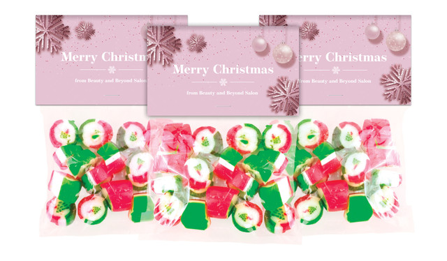 Pink Christmas Festive Rock Candy Bags