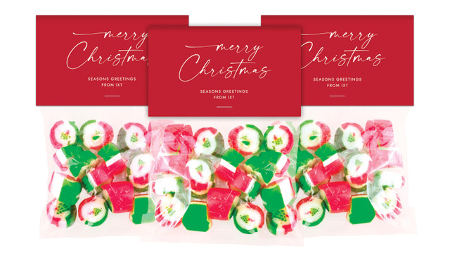 Red Cursive Festive Rock Candy Bags