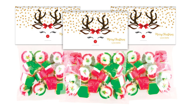 Reindeer Face Festive Rock Candy Bags