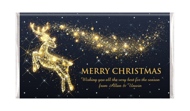 Glowing Reindeer Personalised Christmas Chocolate Bar