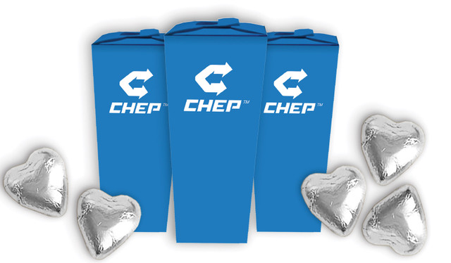 Blue example of Courier Transport Branded Chocaboxes With Optional Filling