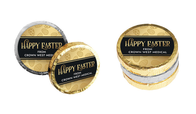 Bold Gold Custom Easter Chocolate Coins (Gold Or Silver)