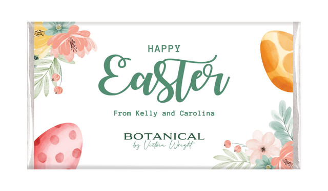 Botanical Eggs Personalised Easter Chocolate Bars