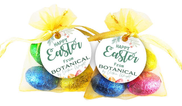 Botanical Eggs Easter Egg Organza Bag With Tag