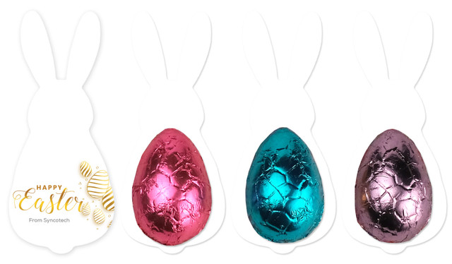 Bright Shiny Eggs-Shape Card With Chocolate Half Egg
