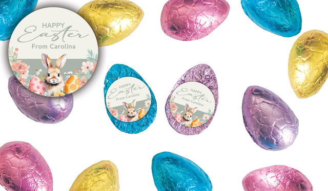 Forest Rabbit Personalised Chocolate Half Easter Eggs