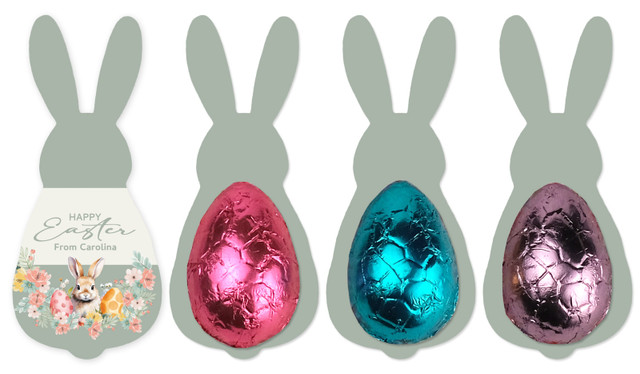 Forest Rabbit-Shape Card With Chocolate Half Egg