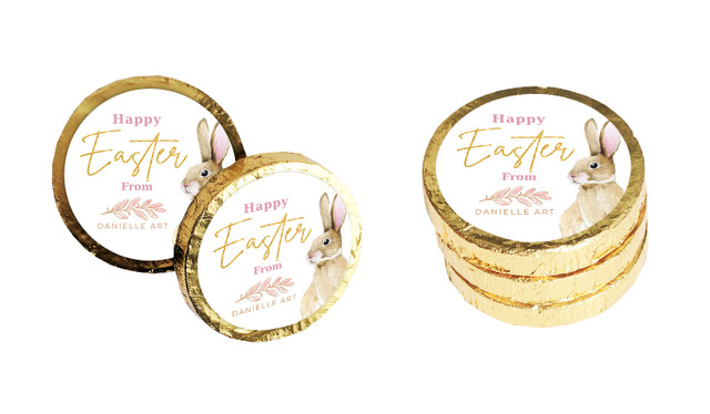 Perfect Bunny Custom Easter Chocolate Coins (Gold Or Silver)