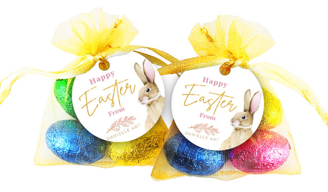 Perfect Bunny Easter Egg Organza Bag With Tag