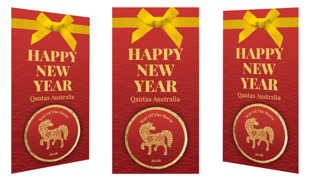 Branded Chinese New Year Bow Card With Chocolate Coin