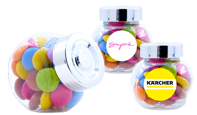 Mini candy jars with Smarties filling