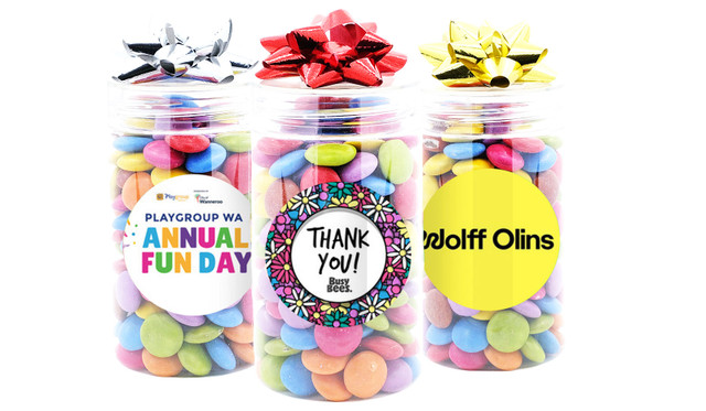 Personalised Long Lolly Jar Filled With Smarties