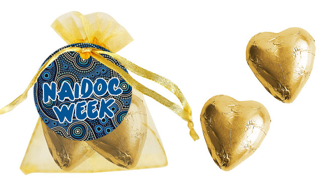 Blue National NAIDOC Week Organza Bags With Hearts