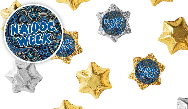 Blue National NAIDOC Week Personalised Foil Chocolate Stars