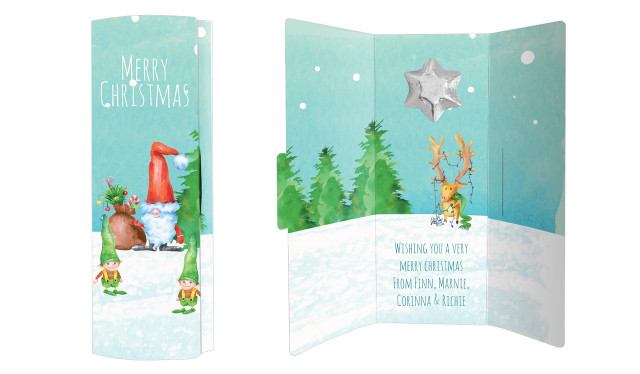 A Watercolour Christmas Chocolate Greeting Card