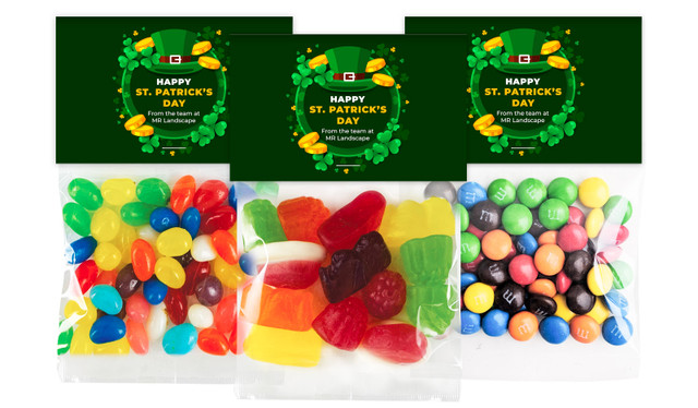 Fun Personalised St Patrick's Day Lolly Bag With Topper