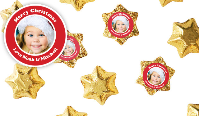 Add A Photo Personalised Christmas Chocolate Stars