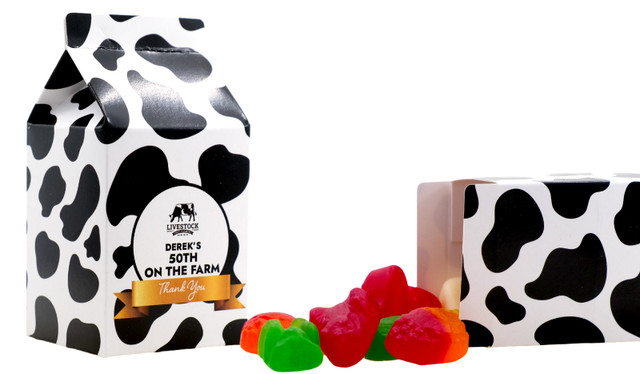 Branded 10cm Milk Carton With Bag Of Mixed Lollies