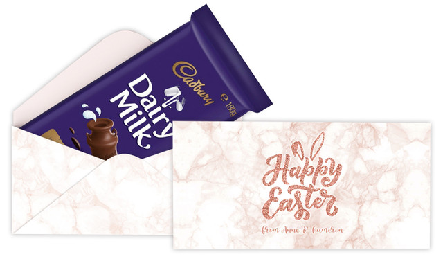 Rose Gold Easter Personalised Cadbury Bar Box (Box Only)