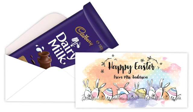 Rainbow Bunnies Personalised Cadbury Bar Box