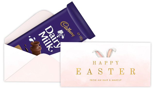 Blush Bunny Ears Personalised Cadbury Bar Box (Box Only)