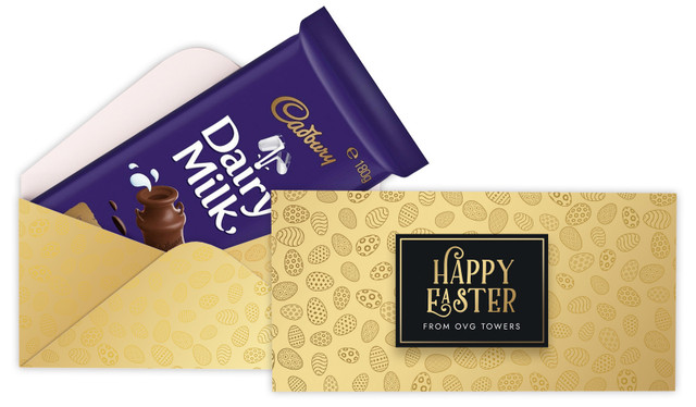 Bold Gold Easter Personalised Cadbury Bar Box (Box Only)