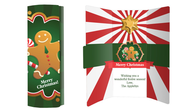Gingerbread Man Personalised Chocolate Christmas Card
