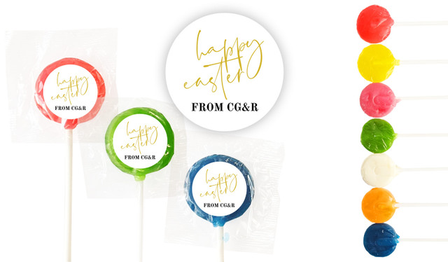 Gold On White Personalised Mini Lollipops