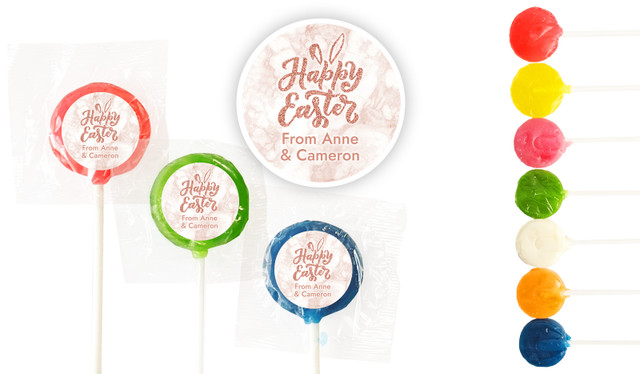 Rose Gold Easter Personalised Mini Lollipops