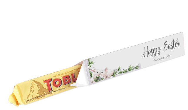 Bunny Kiss Personalised Toblerone Bar Box