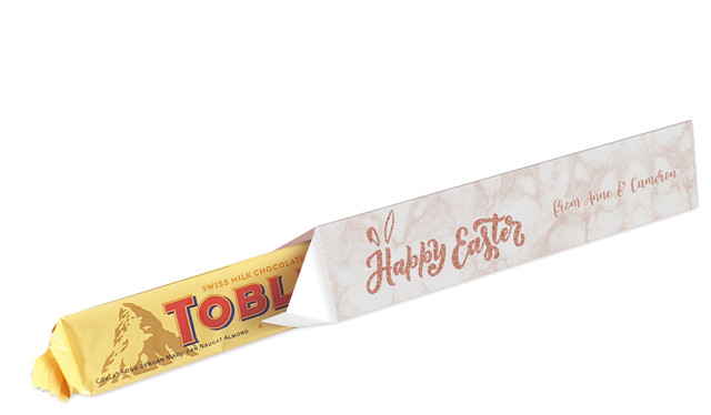 Rose Gold Easter Personalised Toblerone Bar Box