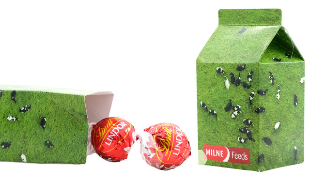 Branded 10cm Milk Carton With Lindt Lindor Balls