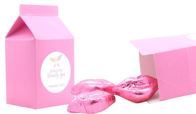 Branded 10cm Milk Carton With Chocolate Lips