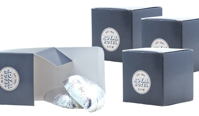 Custom Cube Box With Chocolate Hearts