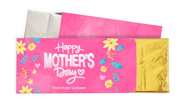 Lively Pink Mothers Day Personalised Chocolate Bar In A Box