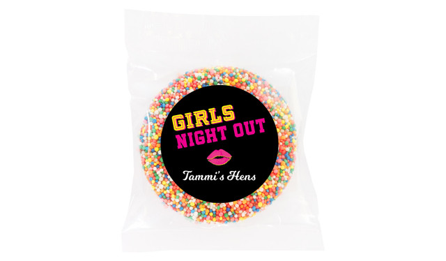 Bold Text Hens Night Personalised Chocolate Freckle