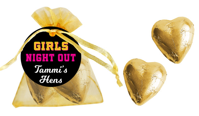 Bold Text Hens Night Custom Organza Bag