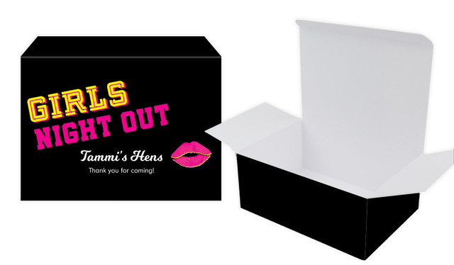 Bold Text Hens Night Personalised Tuck Gift Box