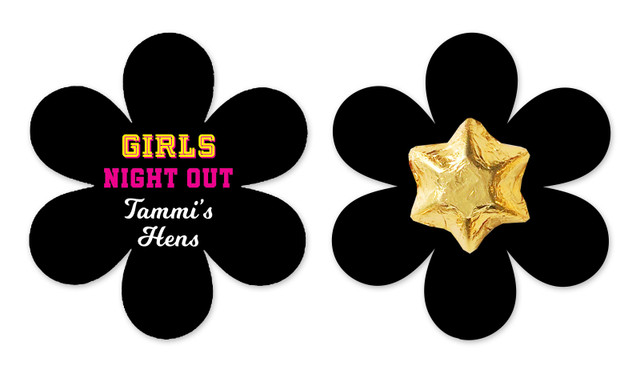 Custom Bold Text Hens Night Flower Card