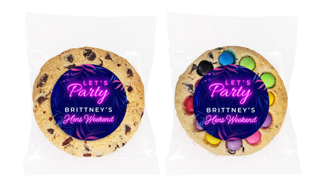 Neon Hens Night Personalised Cookie