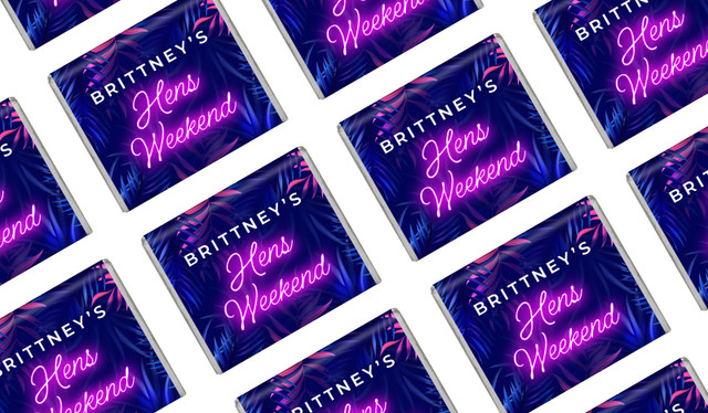 Neon Hens Night Custom Mini Chocolates