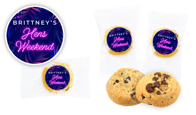Neon Hens Night Personalised Bite-Size Cookie 5g