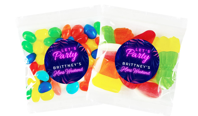Neon Hens Night Personalised Lolly Bag