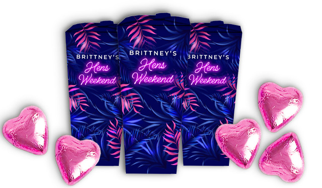 Neon Hens Night Personalised Chocaboxes