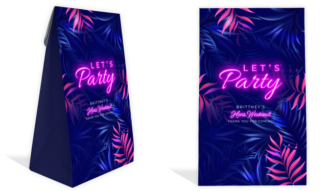 Neon Hens Night Personalised Gusset Favour Bag