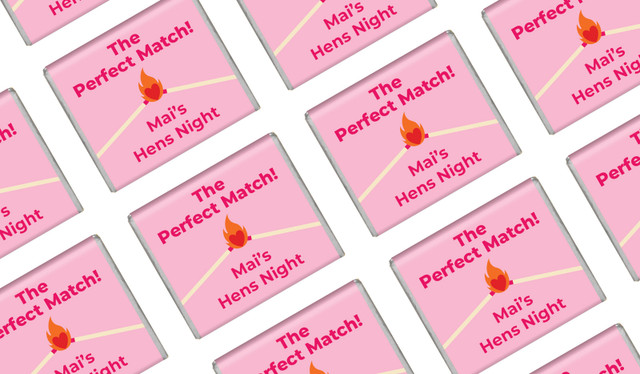 Perfect Match Hens Night Custom Mini Chocolates