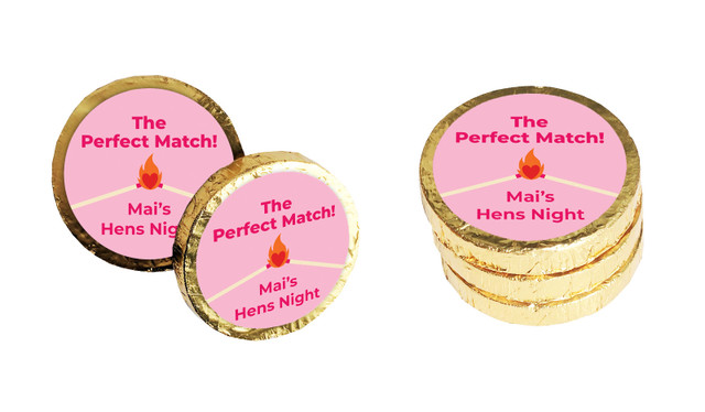Perfect Match Hens Night Personalised Chocolate Coin